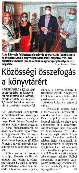 Zalai Hírlap 2020 09 21 221sz 06old - Közösségi összefogás a könyvtárért.jpg Zalai Hírlap 2020 09 21 221sz 06old - Közösségi összefogás a könyvtárért.jpg